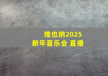 维也纳2025新年音乐会 直播